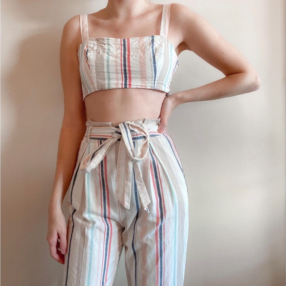 Striped linen set